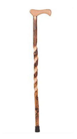 Carved Striped Wood Cane - 3/4" x 36"