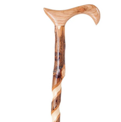 Carved Striped Wood Cane - 3/4" x 36"